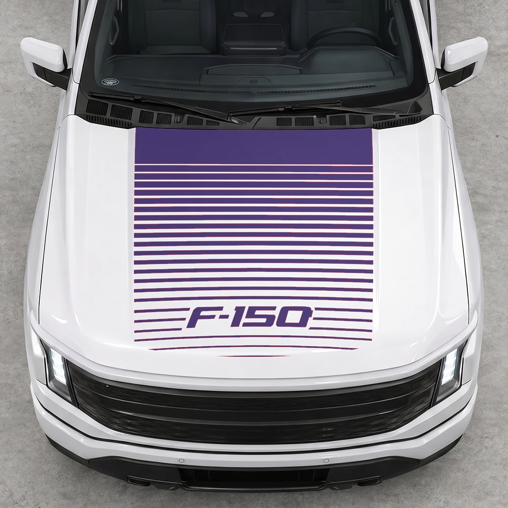Hood Panel Decal/Sticker - Waves F150 Graphic Decal Graphic Kit - For Ford F-150 2015-2020 - Premium Vinyl