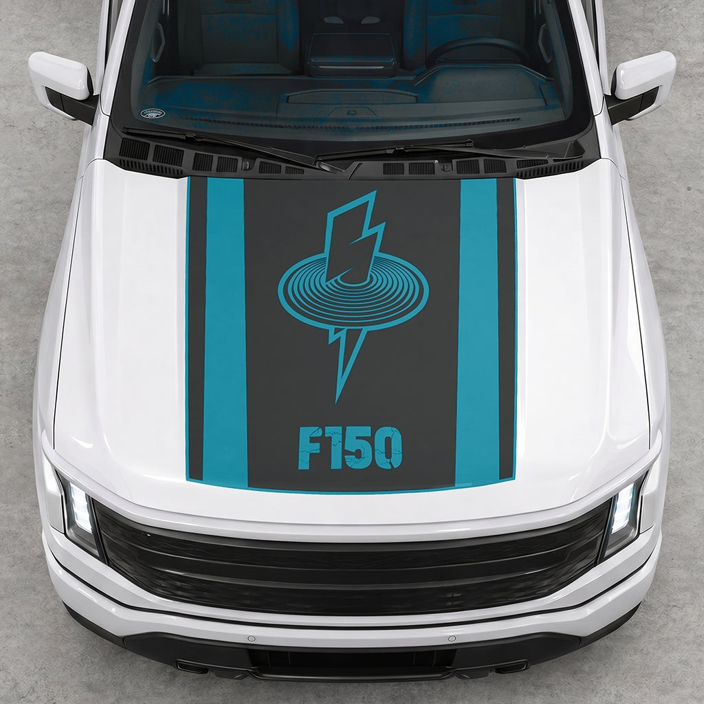 Hood Panel Decal/Sticker - Magnetic Field Graphic Decal Graphic Kit - For FORD F-150 2015-2020 - Premium Vinyl
