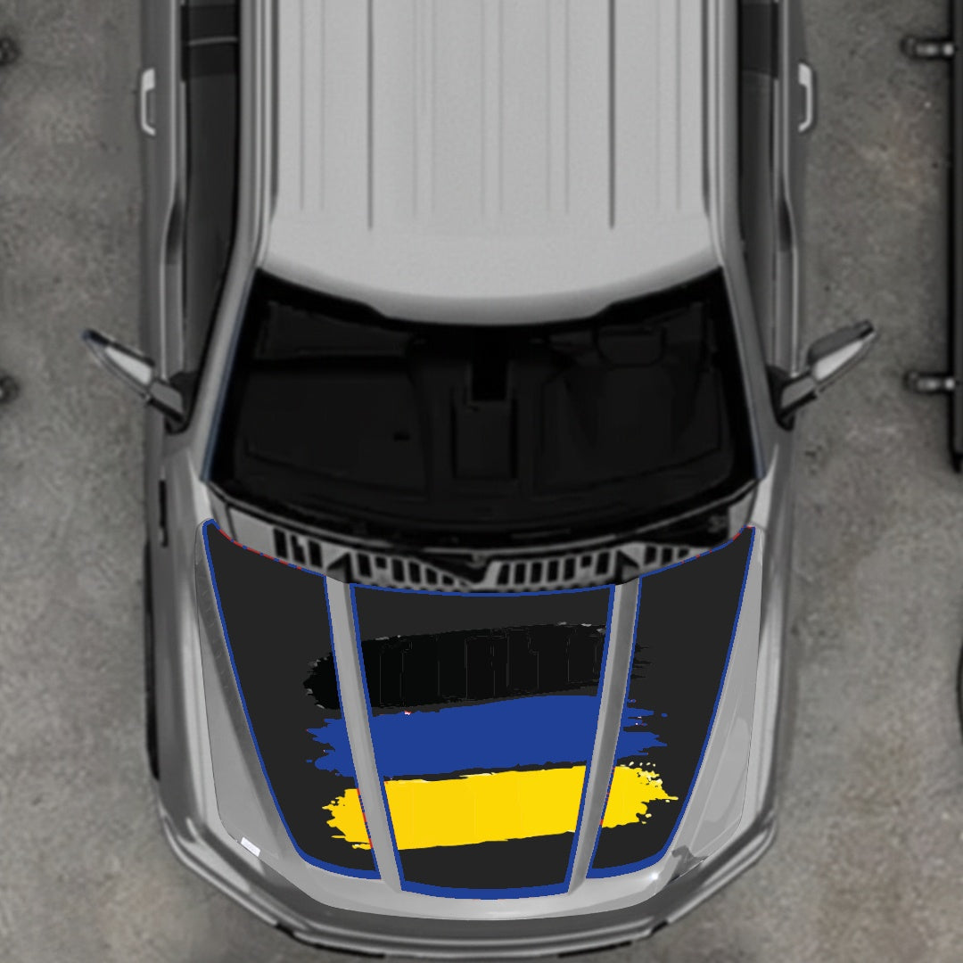 Hood Panel Decal/Sticker - Germany Flag - Border Graphic Kit - For Ford F-150 2020-2026 - Premium Vinyl