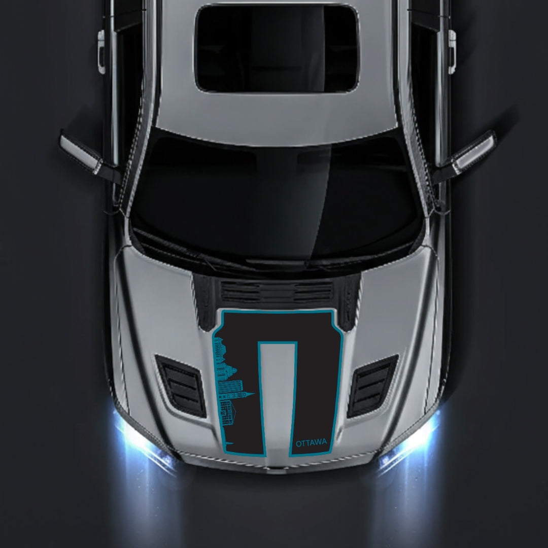 Performance Hood Panel Decal/Sticker - Ottawa Skyline - Border Graphic Kit - For Dodge RAM 1500 2019-2025 - Premium Vinyl