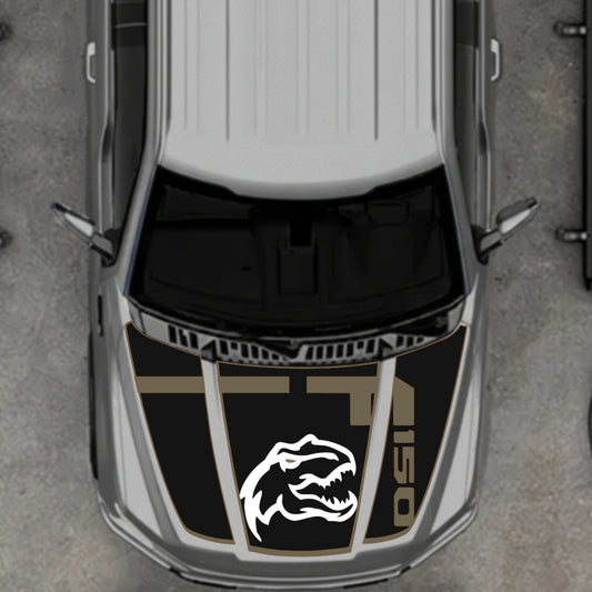 Hood Panel Decal/Sticker - Rex Style 3 - Border Graphic Kit - For Ford F-150 2020-2026 - Premium Vinyl