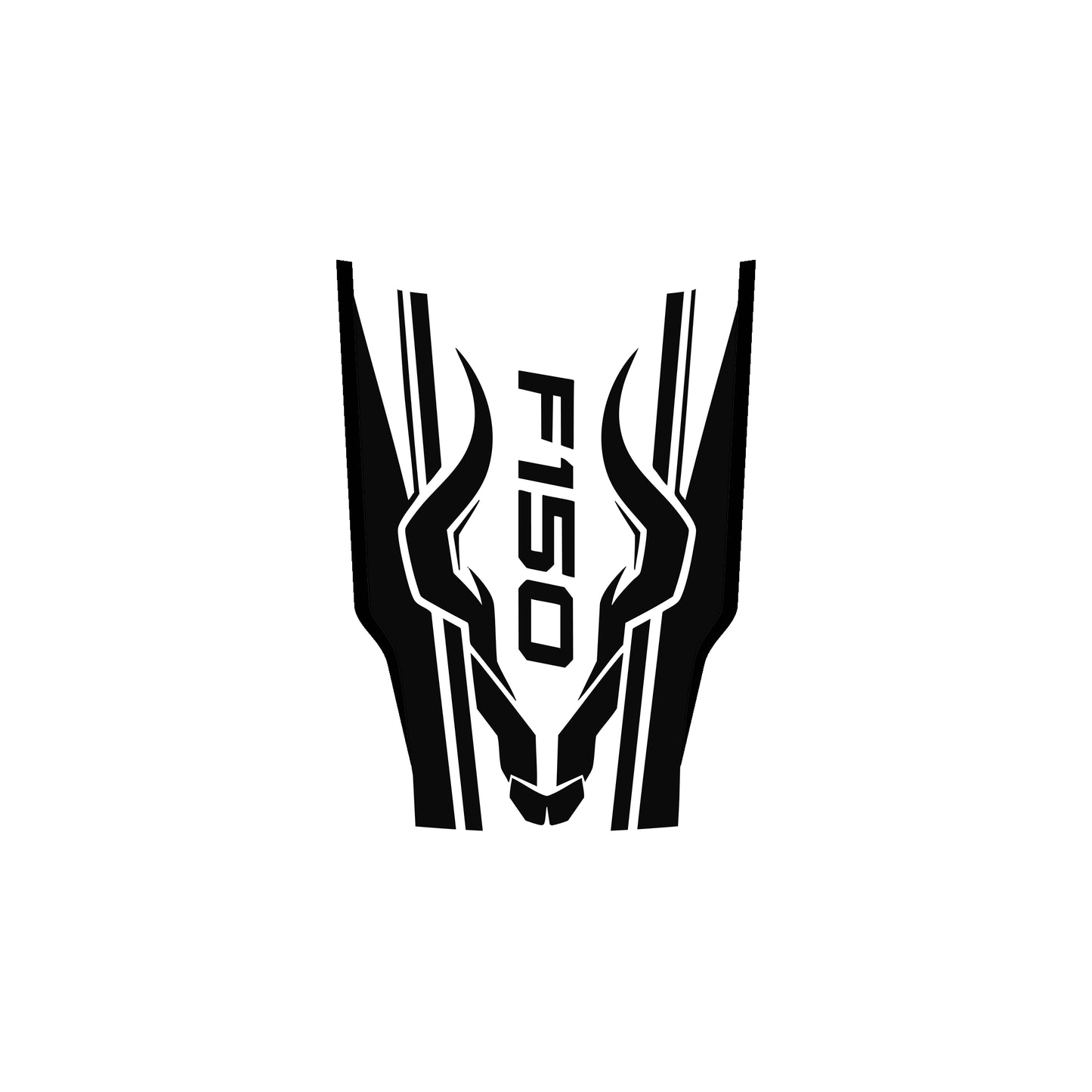 Hood Panel Decal/Sticker - Ram Horns Aggressive Hood Decal – Tribal Longhorn Graphic Vinyl Sticker Graphic Kit - For Ford F-150 F150 2015-2020 - Premium Vinyl