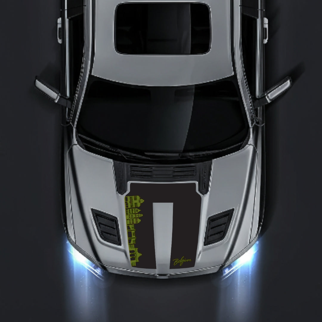 Performance Hood Panel Decal/Sticker - Belgium Skyline Graphic Kit - For Dodge RAM 1500 2019-2025 - Premium Vinyl