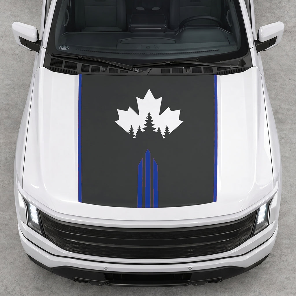 Hood Panel Decal/Sticker - Maple and Forest Graphic Decal Graphic Kit - For Ford F-150 2015-2020 - Premium Vinyl
