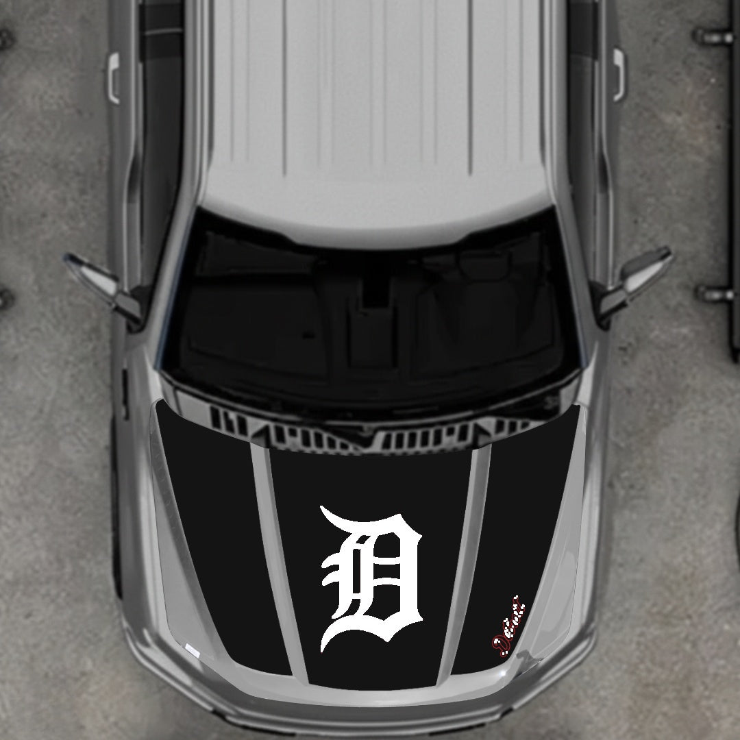Hood Panel Decal/Sticker - Detroit intial Graphic Kit - For Ford F-150 2020-2026 - Premium Vinyl