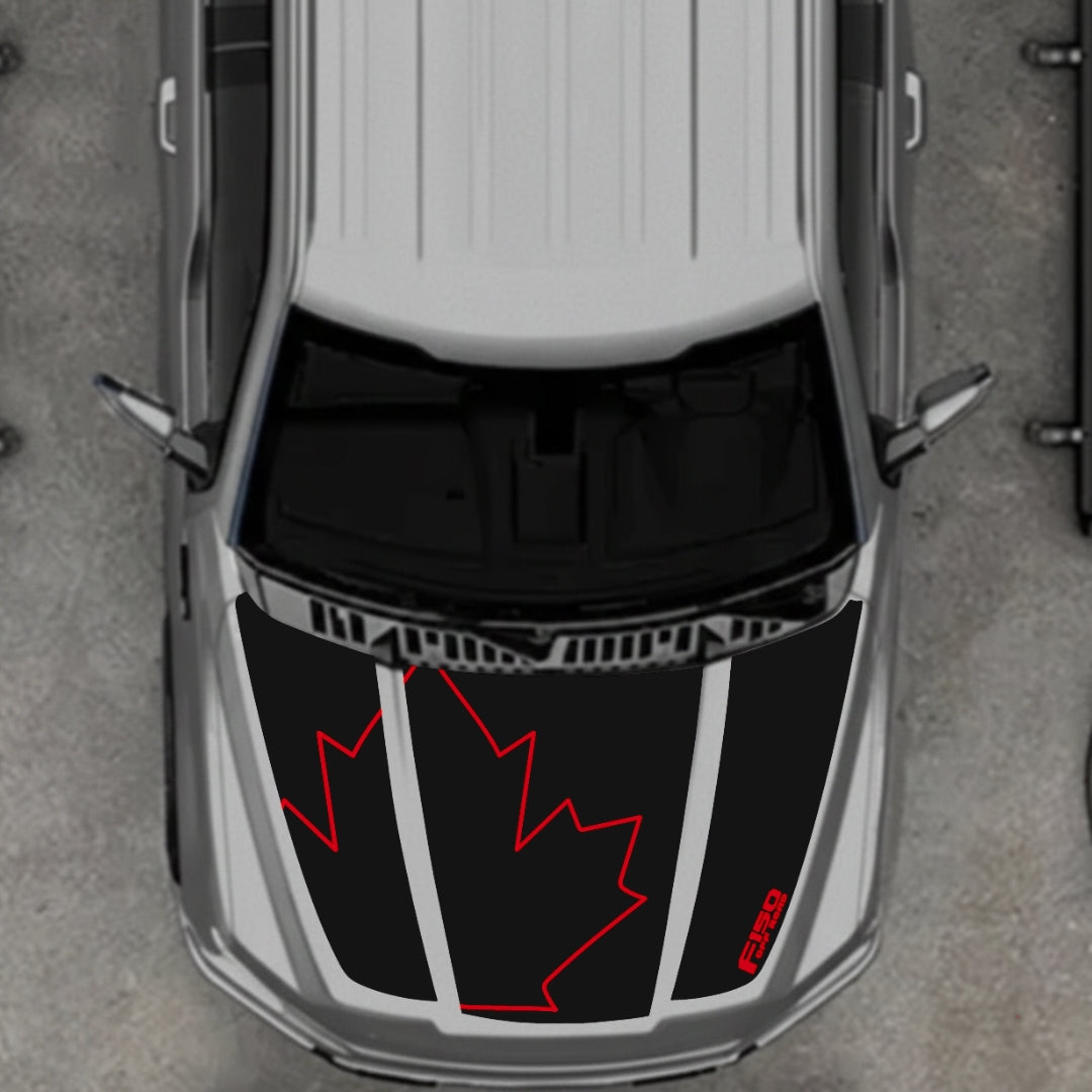 Hood Panel Decal/Sticker - Canada Style 28 Graphic Kit - For Ford F-150 2020-2026 - Premium Vinyl