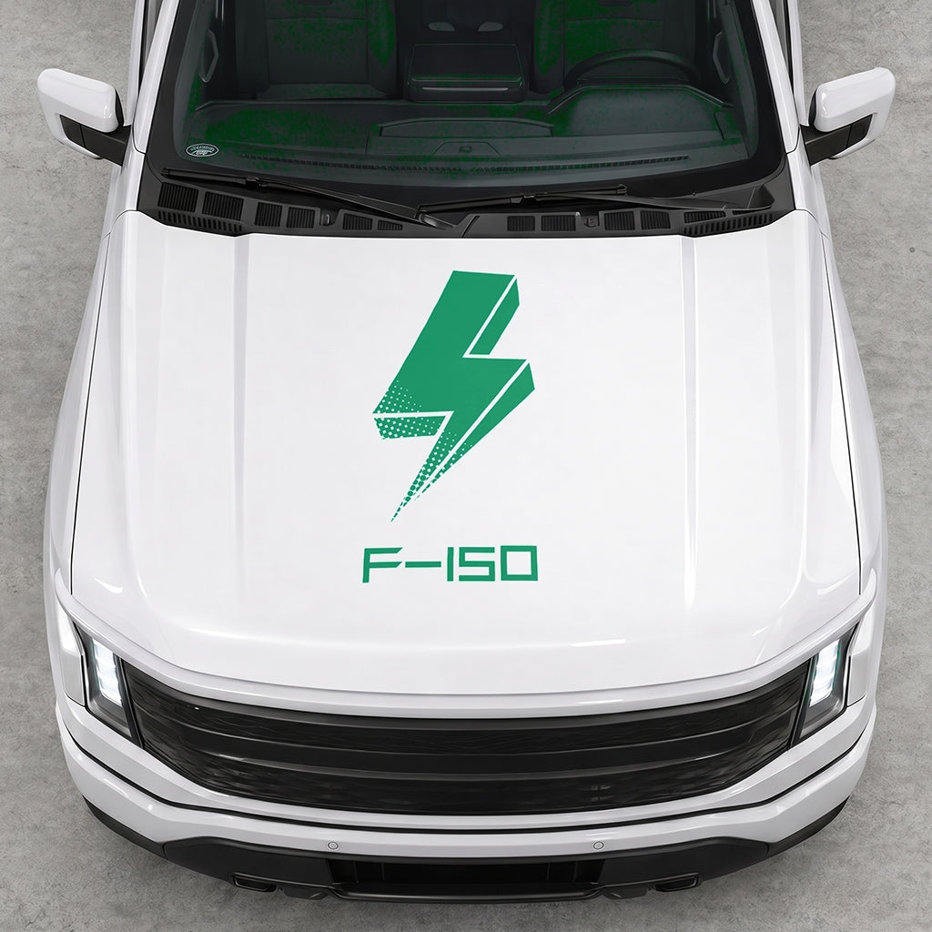 Hood Panel Decal/Sticker - Cut Bold Electric Graphic Decal Graphic Kit - For FORD F-150 2015-2020 - Premium Vinyl