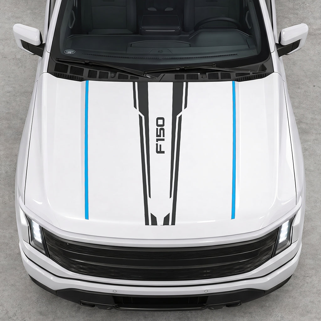 Hood Panel Decal/Sticker - Speed Graphic Decal Graphic Kit - For Ford F-150 2015-2020 - Premium Vinyl