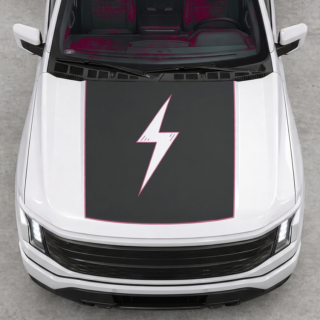 Hood Panel Decal/Sticker - Electric Graphic Decal Graphic Kit - For FORD F-150 2015-2020 - Premium Vinyl