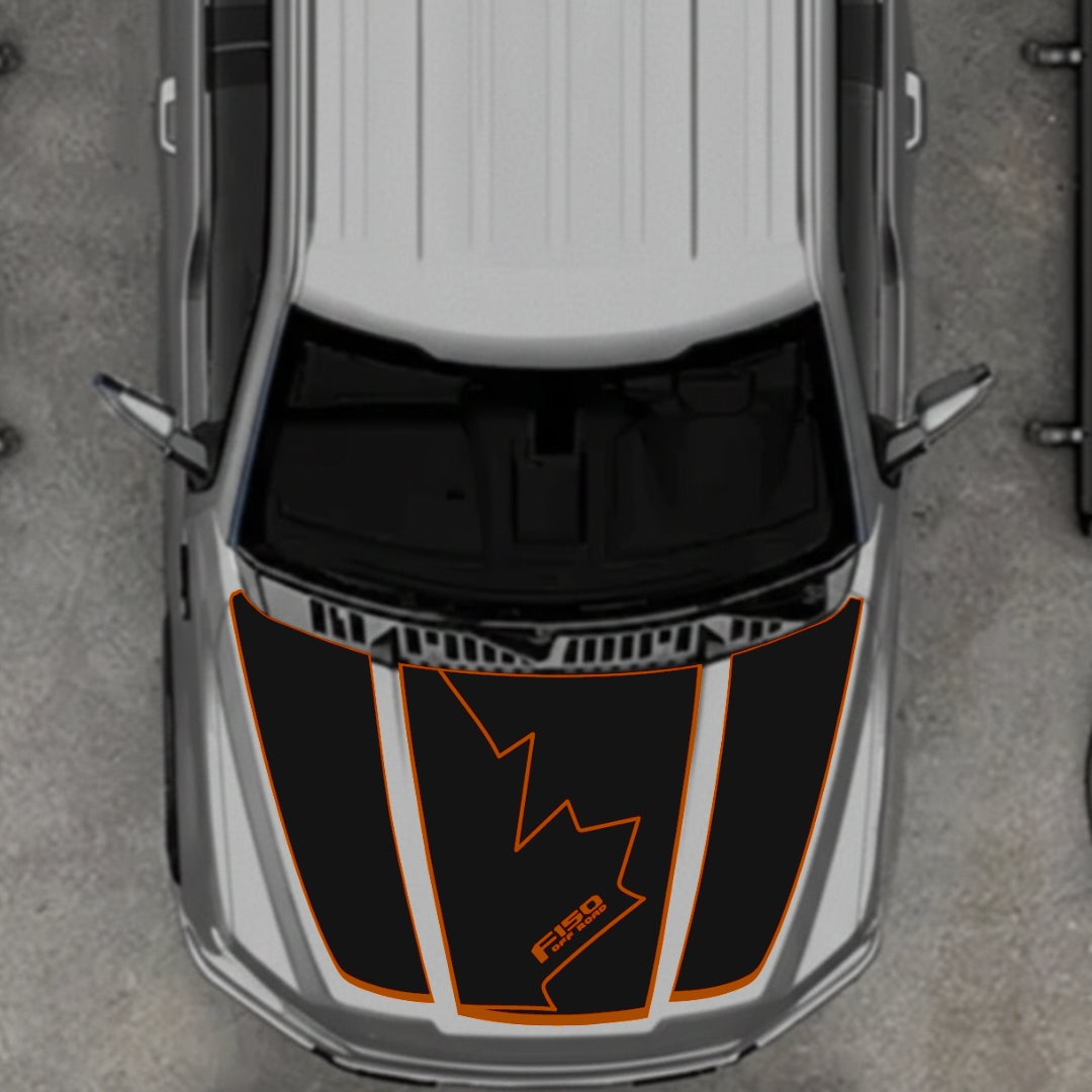 Hood Panel Decal/Sticker - Canada Style 19 Graphic Kit - For Ford F-150 2020-2026 - Premium Vinyl
