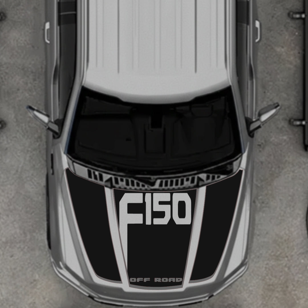 Hood Panel Decal/Sticker - Style 12 - Cut Graphic Kit - For Ford F-150 2020-2026 - Premium Vinyl
