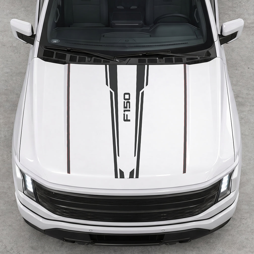 Hood Panel Decal/Sticker - Speed Graphic Decal Graphic Kit - For Ford F-150 2015-2020 - Premium Vinyl