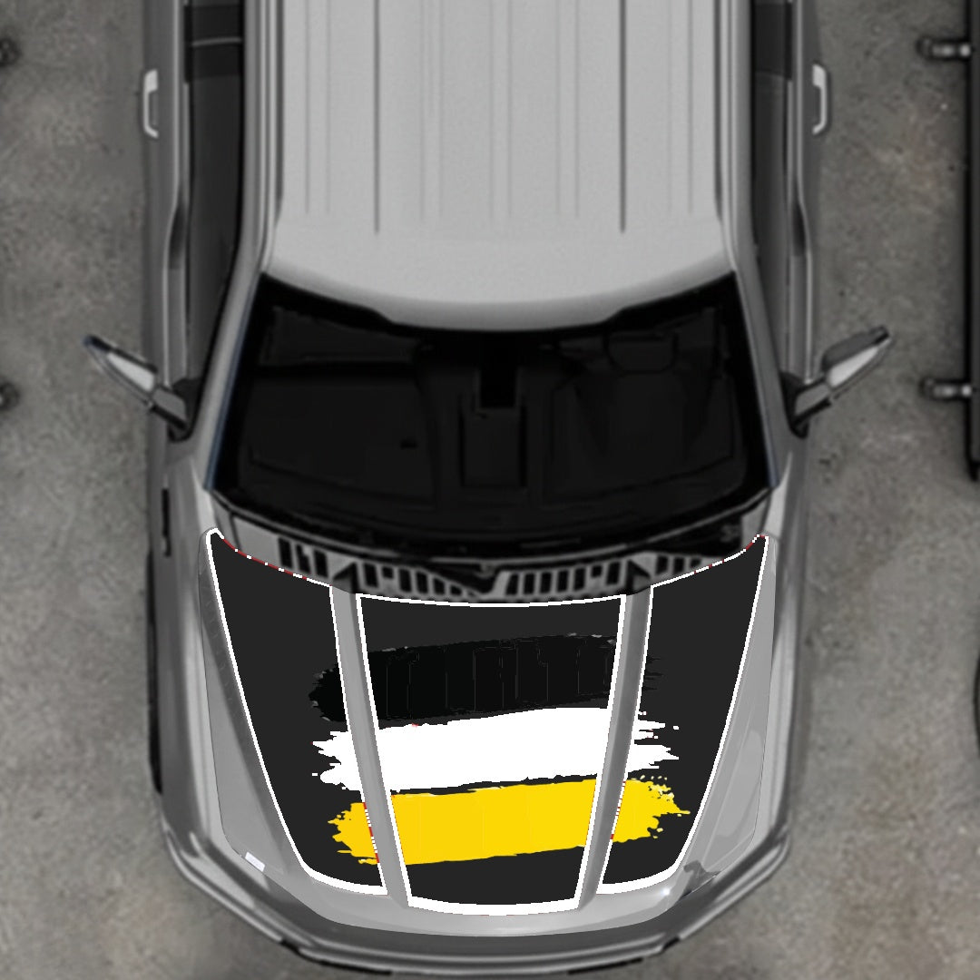 Hood Panel Decal/Sticker - Germany Flag - Border Graphic Kit - For Ford F-150 2020-2026 - Premium Vinyl