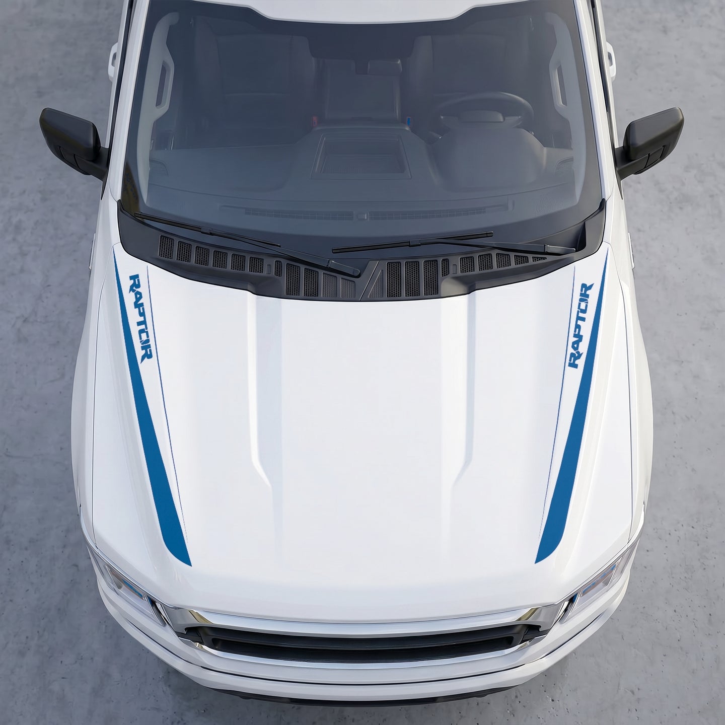 Hood Panel Decal/Sticker - Raptor Edition  Hood Cowl Stripes – Dual Side Vinyl Decal Graphic Kit - For Ford F-150 F150 2015-2020 - Premium Vinyl