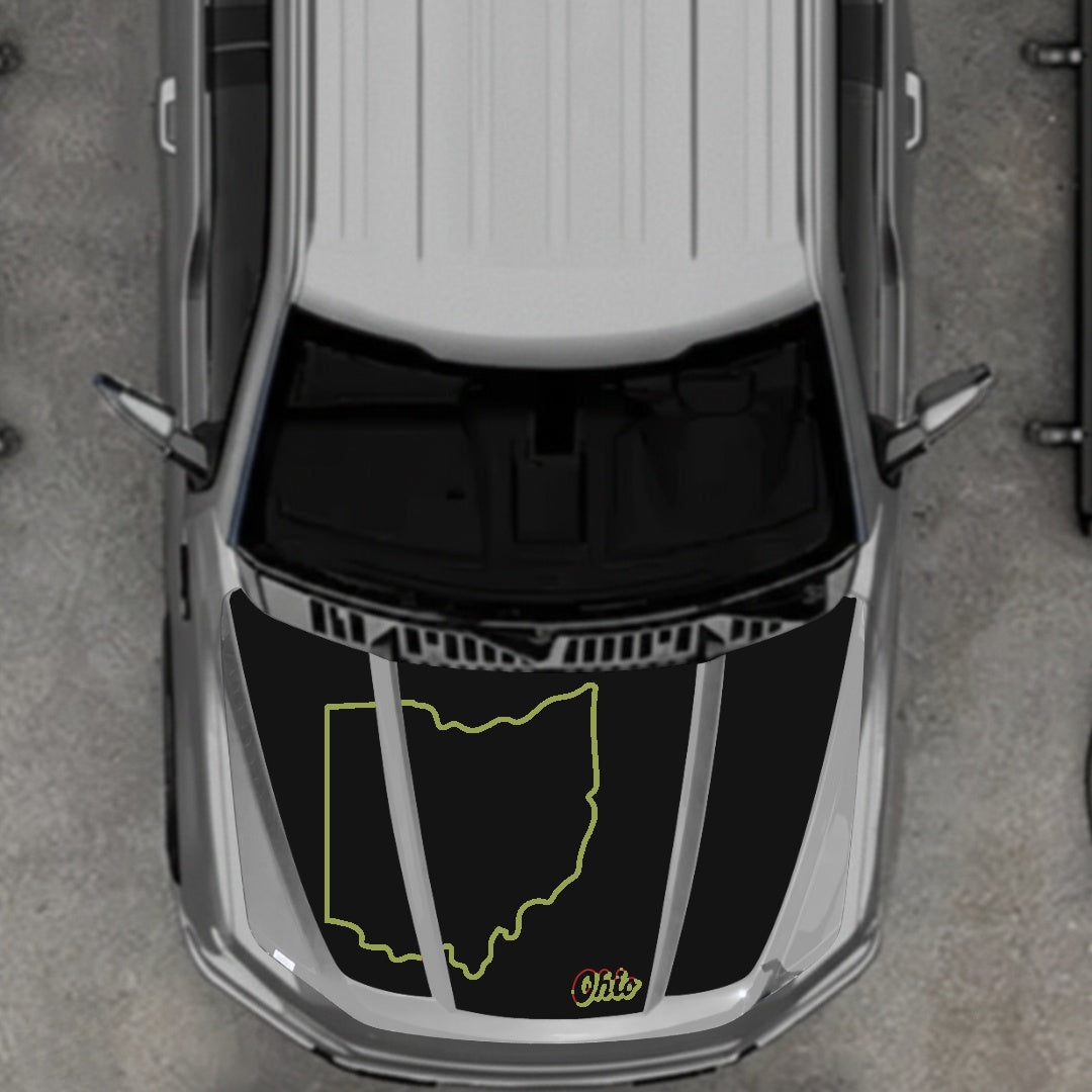 Hood Panel Decal/Sticker - Ohio Graphic Kit - For Ford F-150 2020-2026 - Premium Vinyl