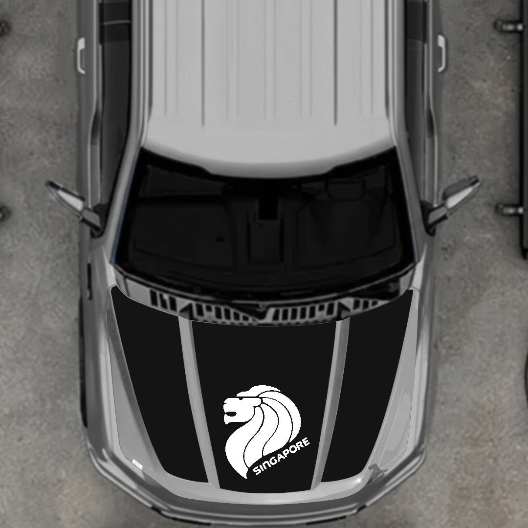 Hood Panel Decal/Sticker - Singapore Graphic Kit - For Ford F-150 2020-2026 - Premium Vinyl