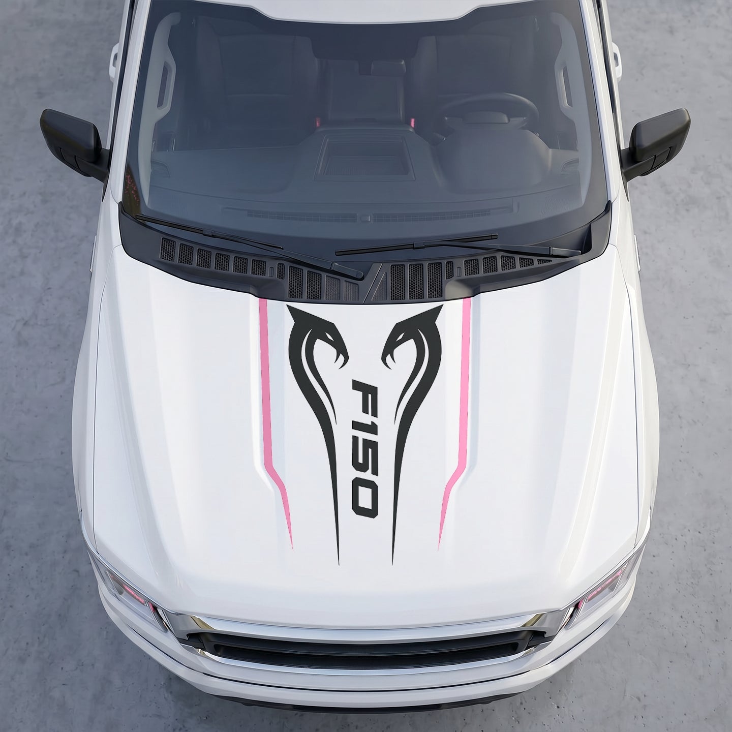Hood Panel Decal/Sticker - Twin Cobra Snakes Hood Decal – Aggressive Viper Graphic Vinyl Sticker Graphic Kit - For Ford F-150 F150 2015-2020 - Premium Vinyl