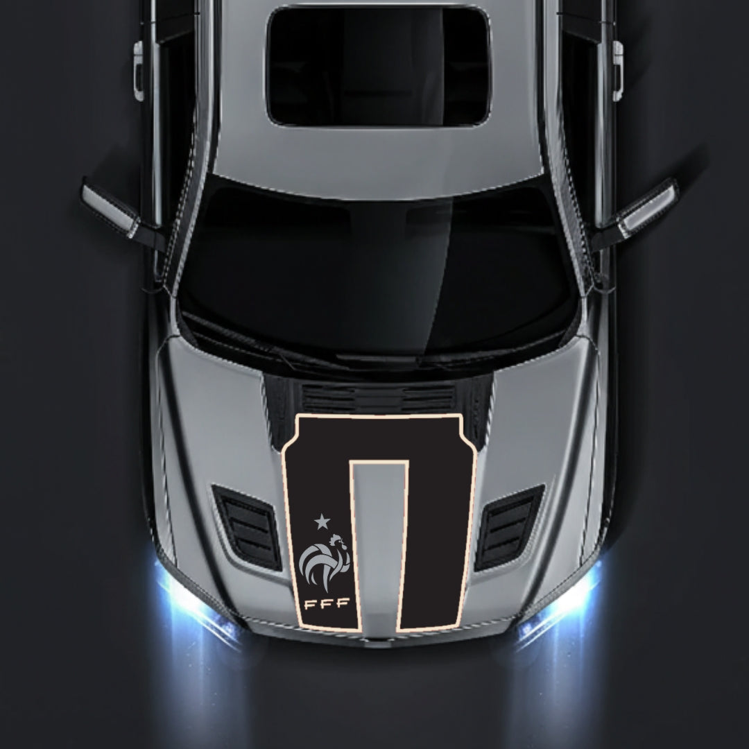 Hood Panel Decal/Sticker - French Football Federation Logo - Border Graphic Kit - For Dodge RAM 1500 2019-2025 - Premium Vinyl