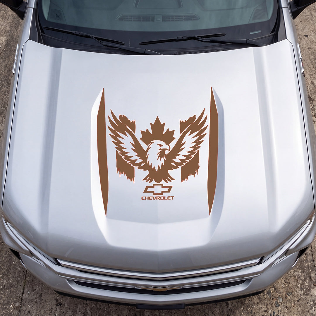 Hood Panel Decal/Sticker - Canadaian Phoenix Graphic Decal Graphic Kit - For Chevrolet Silverado 2019-2024 - Premium Vinyl