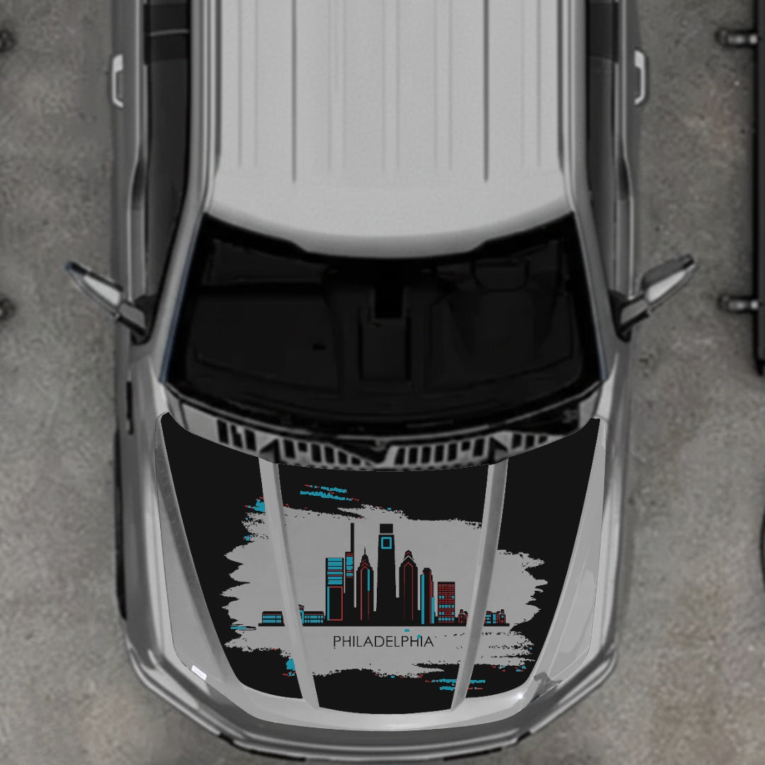 Hood Panel Decal/Sticker - Philadelphia - Cut Graphic Kit - For Ford F-150 2020-2026 - Premium Vinyl