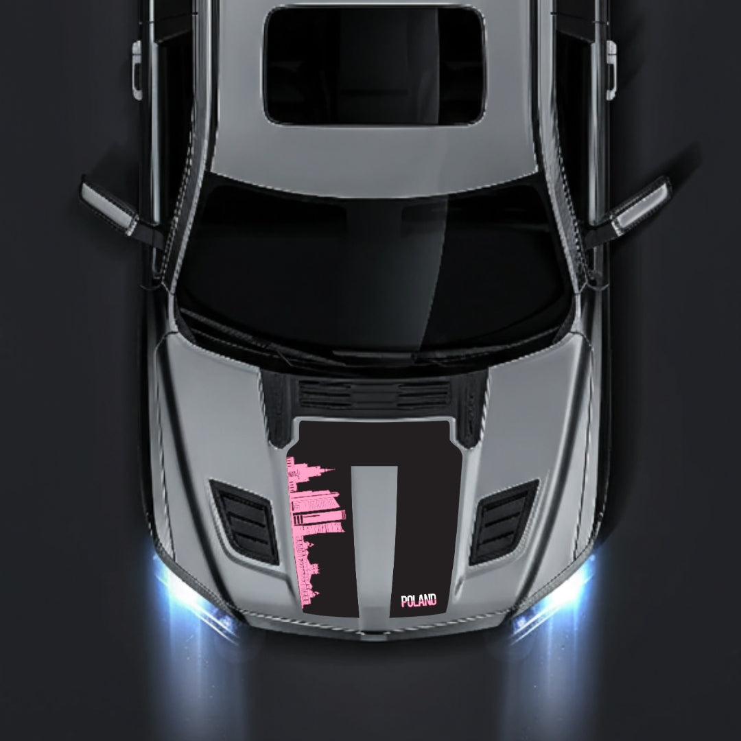 Hood Panel Decal/Sticker - Poland Skyline Graphic Kit - For Dodge RAM 1500 2019-2025 - Premium Vinyl
