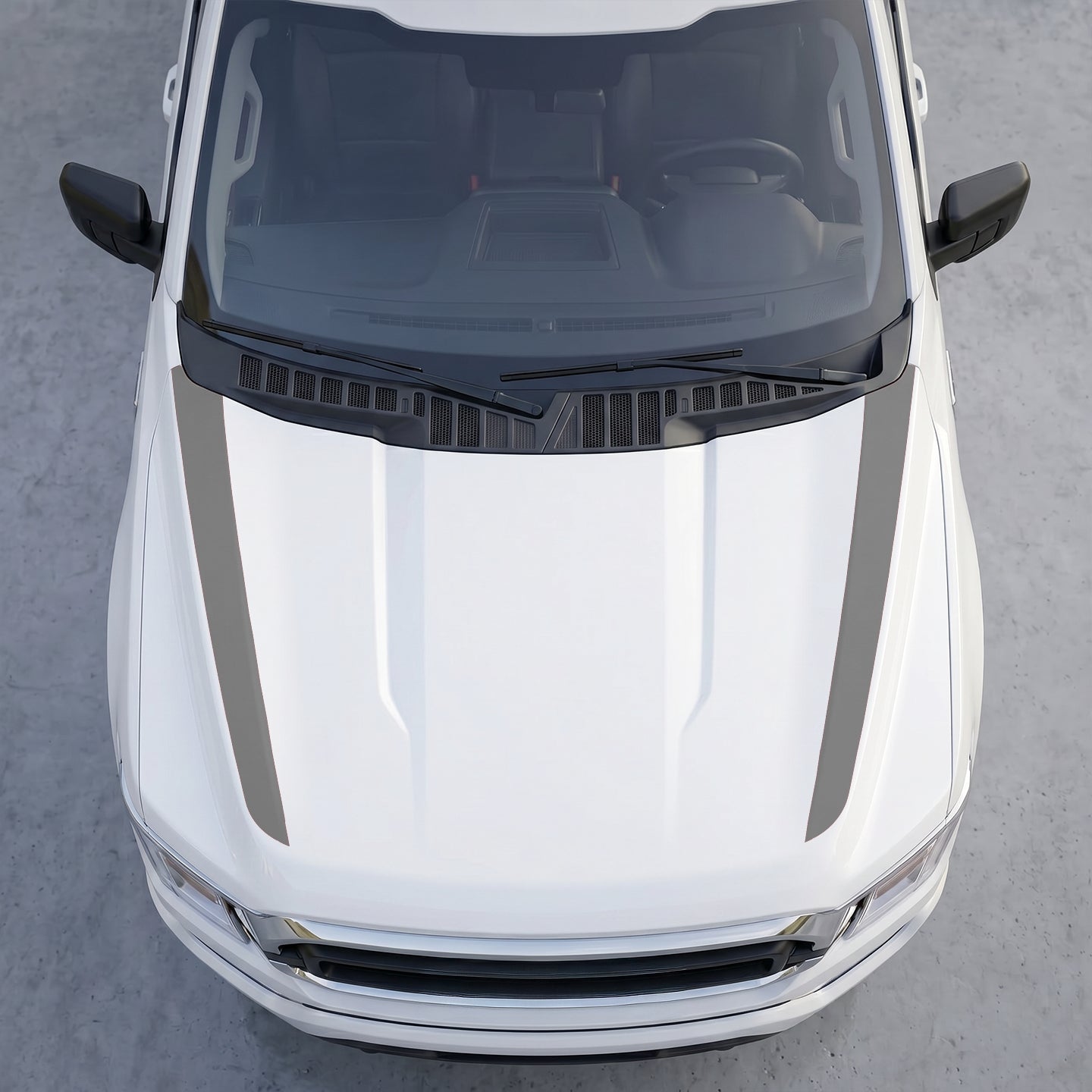 Hood Panel Decal/Sticker - Minimalist Solid  Hood Cowl Stripes – Dual Side Accent Vinyl Decals Graphic Kit - For Ford F-150 F150 2015-2020 - Premium Vinyl