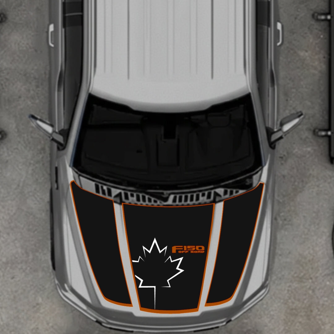 Hood Panel Decal/Sticker - Canada Style 3 Graphic Kit - For Ford F-150 2020-2026 - Premium Vinyl