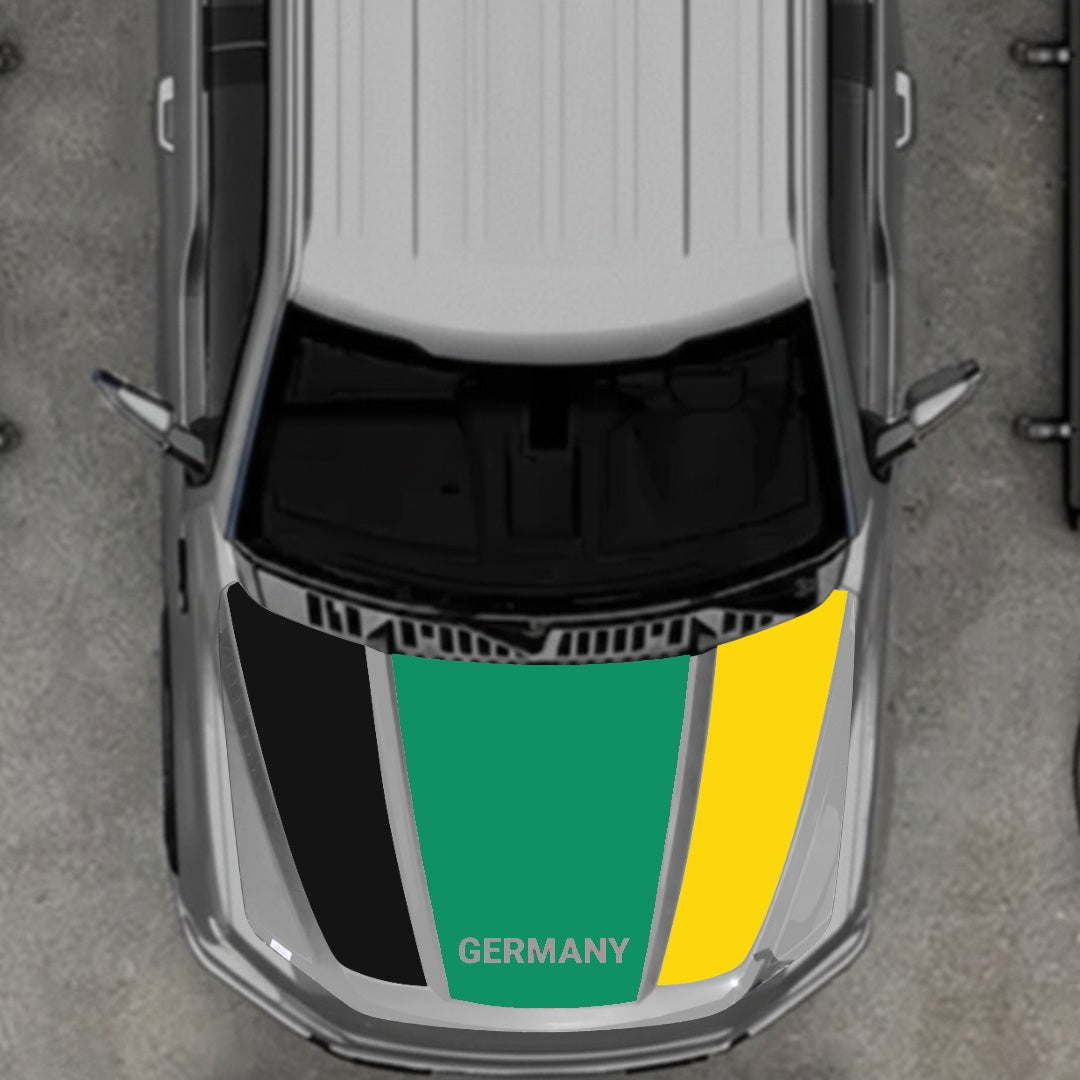 Hood Panel Decal/Sticker - Germany Flag Parts Graphic Kit - For Ford F-150 2020-2026 - Premium Vinyl