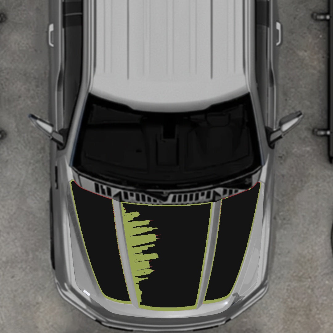 Hood Panel Decal/Sticker - Dubai - Border Graphic Kit - For Ford F-150 2020-2026 - Premium Vinyl