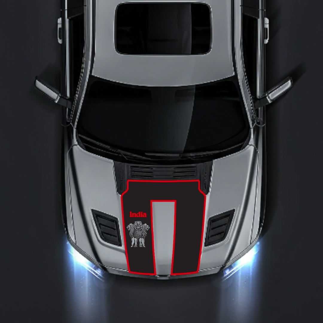 Performance Hood Panel Decal/Sticker - India - Cut - Border Graphic Kit - For Dodge RAM 1500 2019-2025 - Premium Vinyl