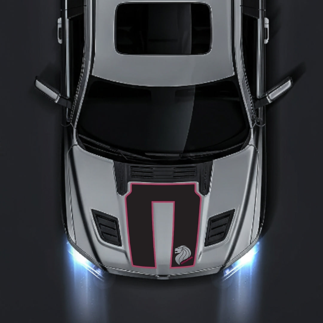 Performance Hood Panel Decal/Sticker - Singapore - Cut - Border Graphic Kit - For Dodge RAM 1500 2019-2025 - Premium Vinyl