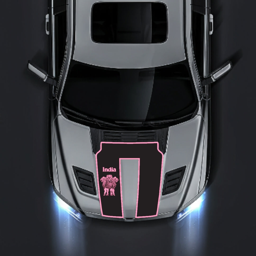 Hood Panel Decal/Sticker - India - Border Graphic Kit - For Dodge RAM 1500 2019-2025 - Premium Vinyl