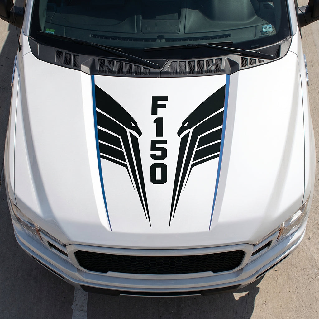 Hood Panel Decal/Sticker - Twin Eagle Wings Graphic Decal Graphic Kit - For Ford F-150 2015-2020 - Premium Vinyl