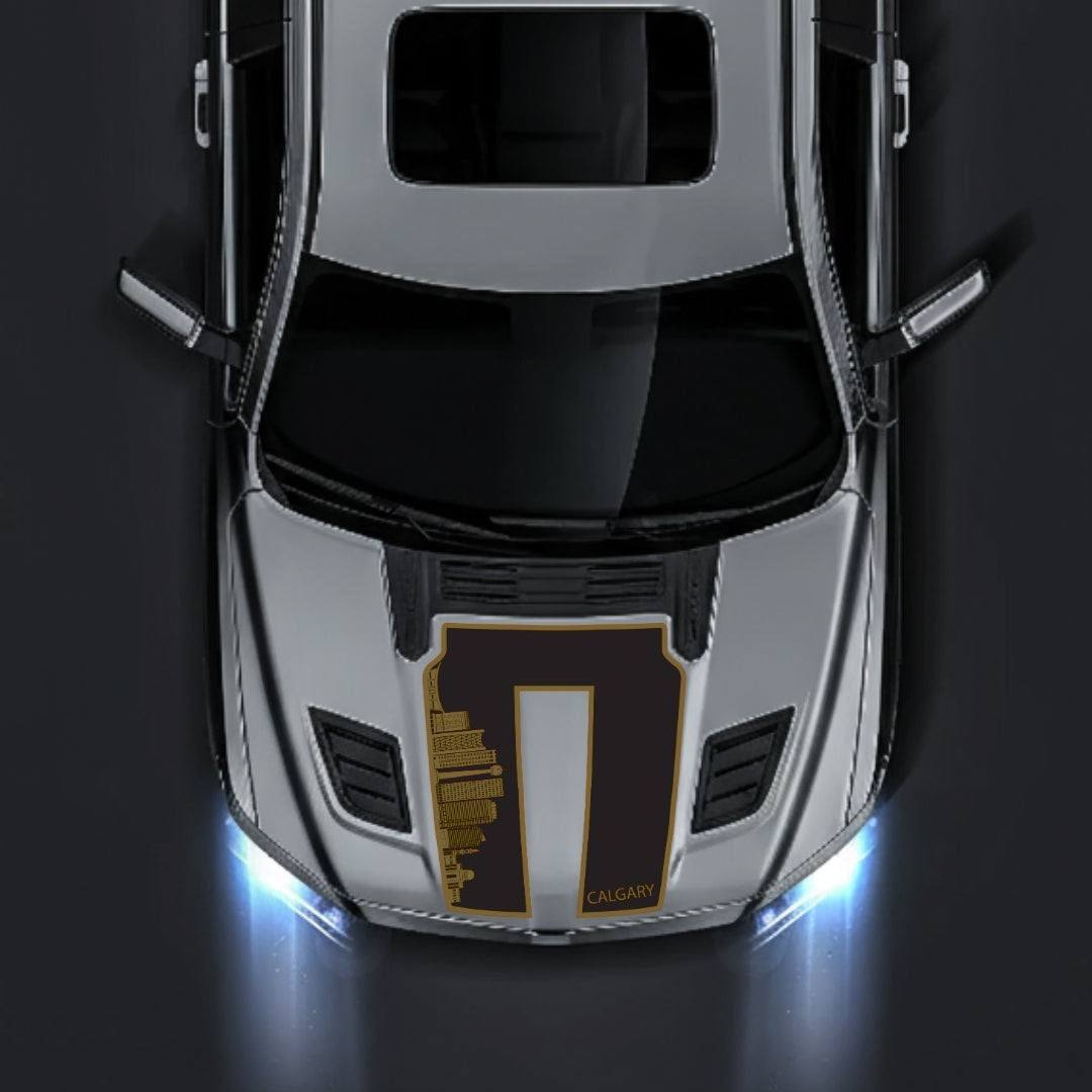 Performance Hood Panel Decal/Sticker - Calgary Skyline - Border Graphic Kit - For Dodge RAM 1500 2019-2025 - Premium Vinyl