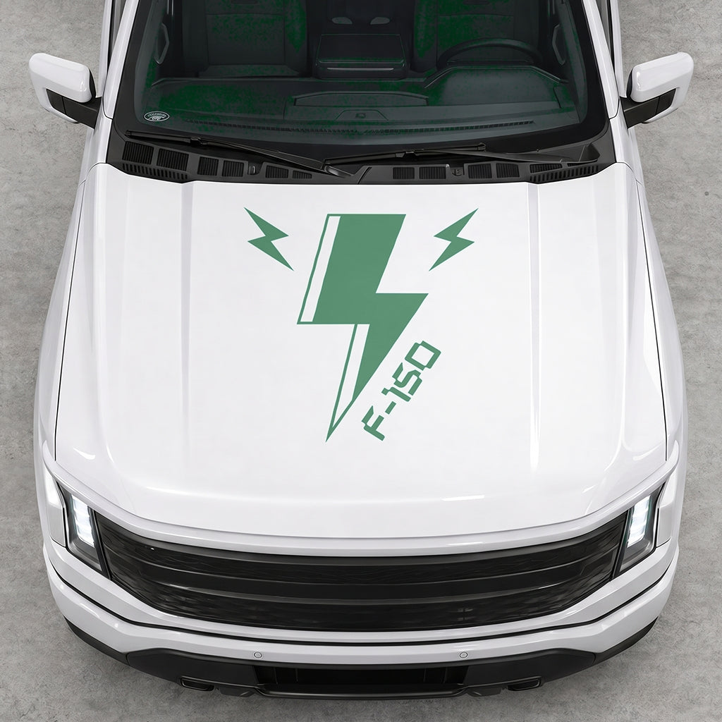 Hood Panel Decal/Sticker - Cut Triple Electric Graphic Decal Graphic Kit - For FORD F-150 2015-2020 - Premium Vinyl