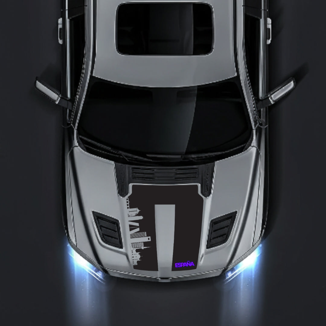 Performance Hood Panel Decal/Sticker - Spain Skyline - Cut Graphic Kit - For Dodge RAM 1500 2019-2025 - Premium Vinyl