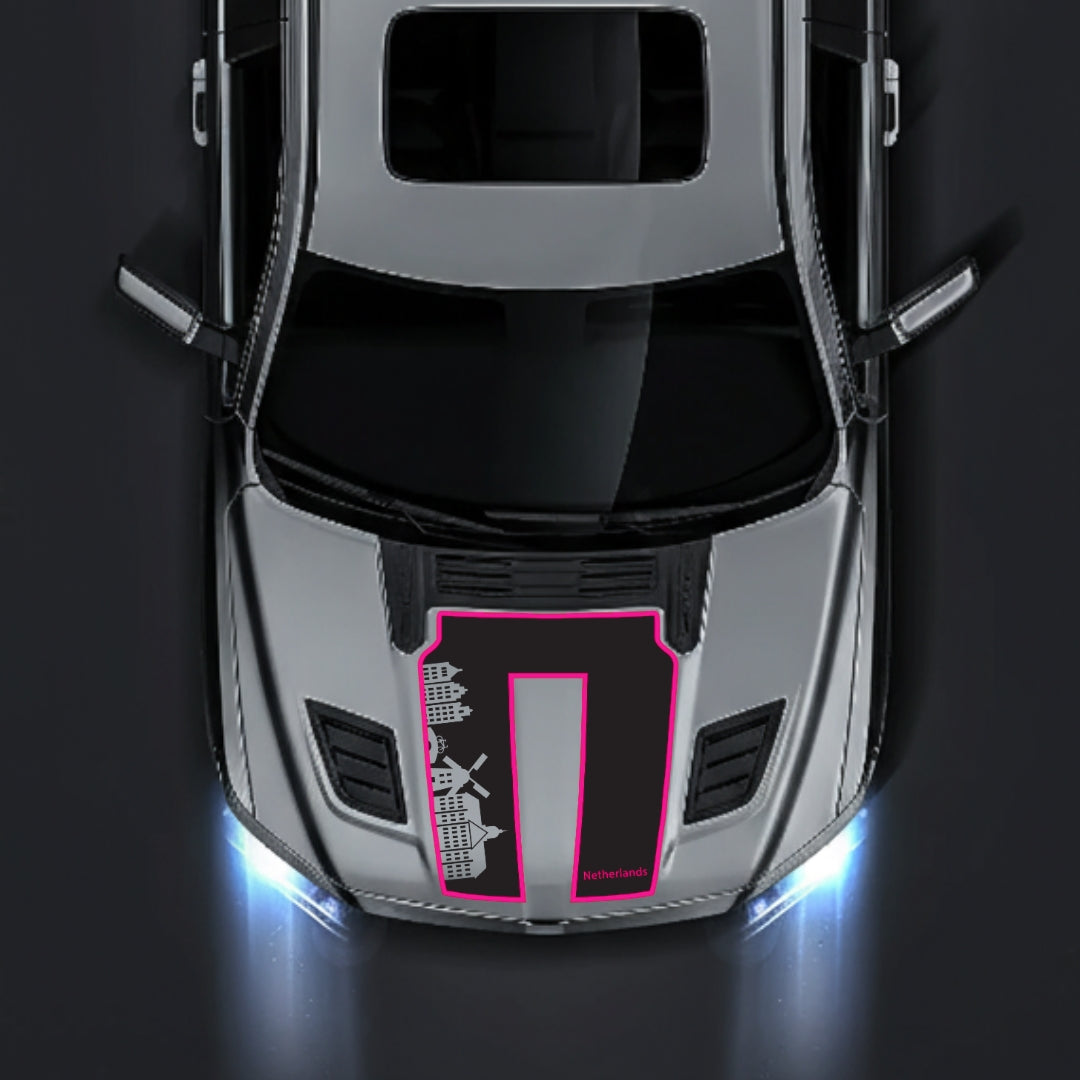 Hood Panel Decal/Sticker - Netherlands Skyline - Cut - Border Graphic Kit - For Dodge RAM 1500 2019-2025 - Premium Vinyl