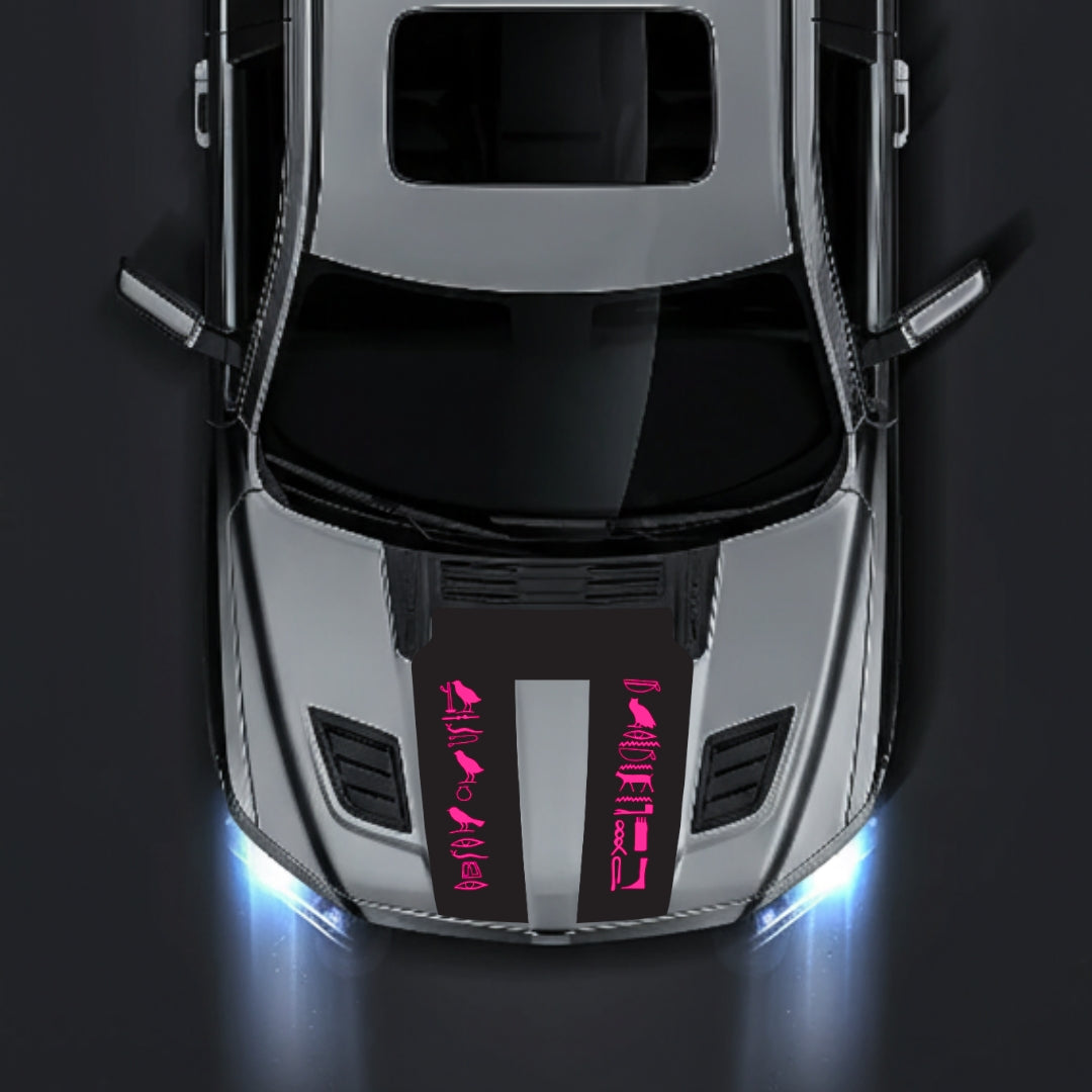 Hood Panel Decal/Sticker - Egyptian Hieroglyph Graphic Kit - For Dodge RAM 1500 2019-2025 - Premium Vinyl