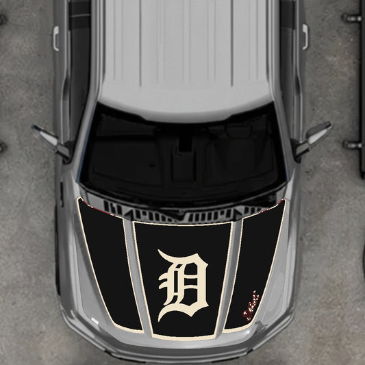 Hood Panel Decal/Sticker - Detroit Intial - Border Graphic Kit - For Ford F-150 2020-2026 - Premium Vinyl