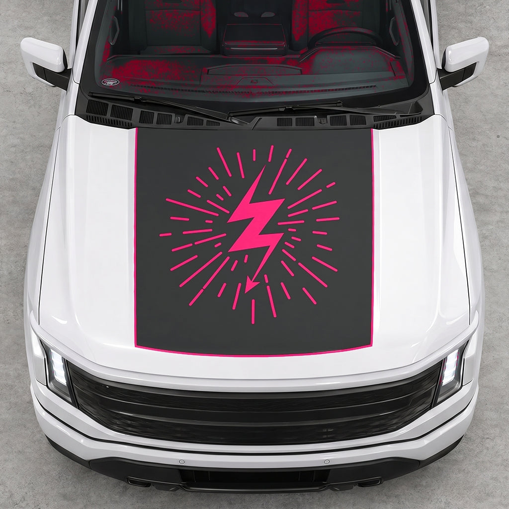 Hood Panel Decal/Sticker - Electric Splash Graphic Decal Graphic Kit - For FORD F-150 2015-2020 - Premium Vinyl