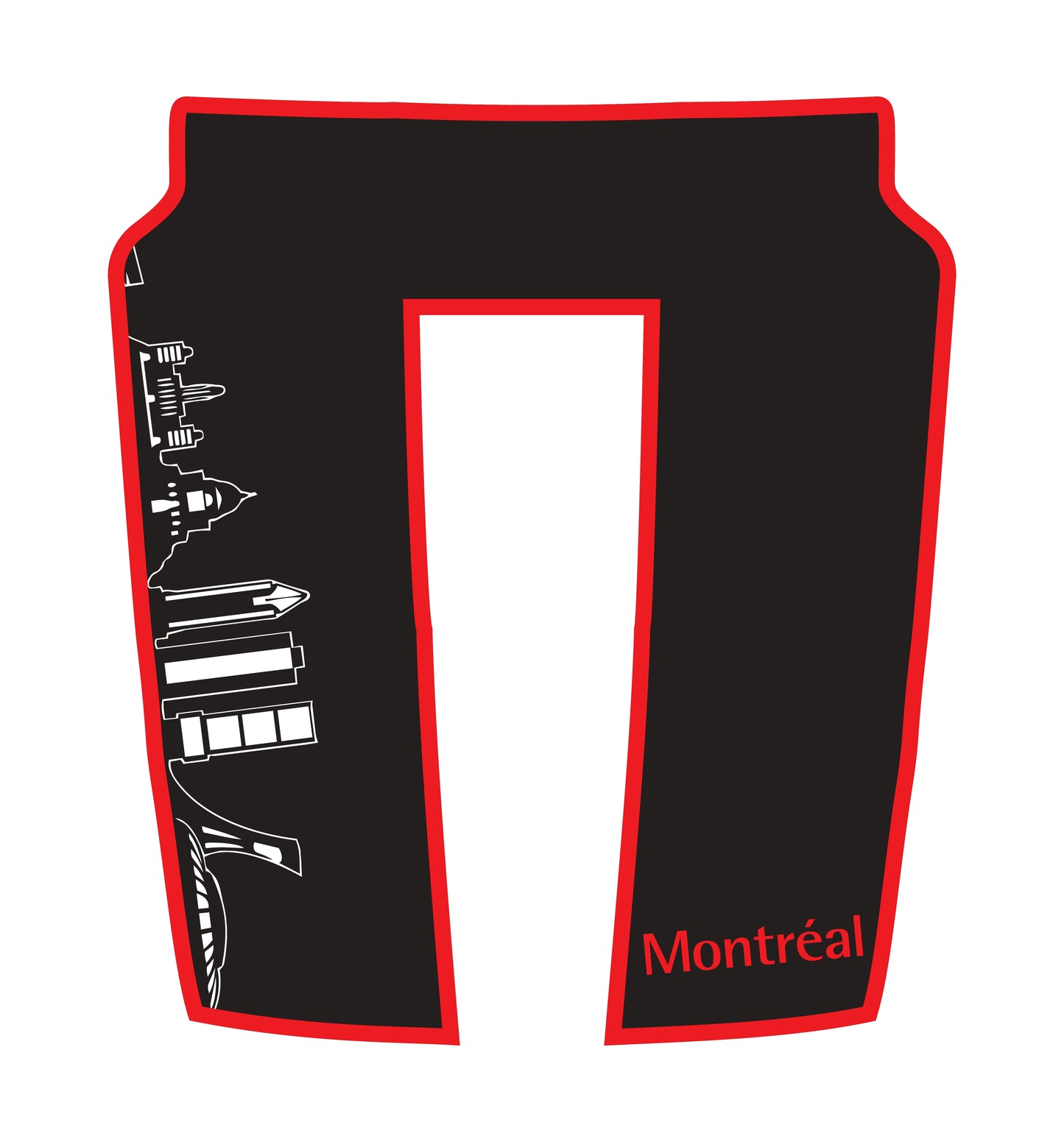 Hood Panel Decal/Sticker - Montreal Skyline - Cut - Border Graphic Kit - For Dodge RAM 1500 2019-2025 - Premium Vinyl