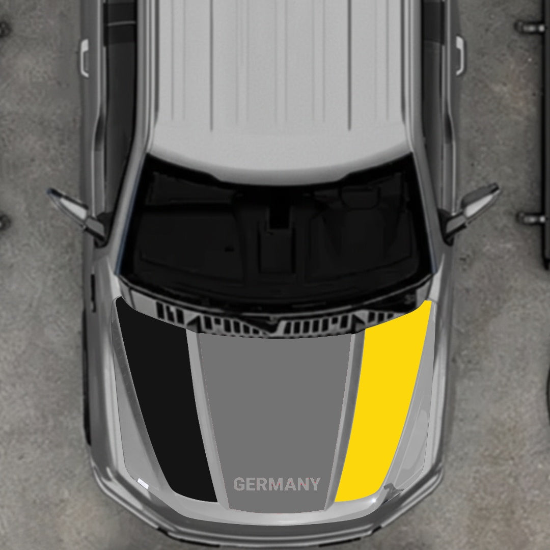 Hood Panel Decal/Sticker - Germany Flag Parts Graphic Kit - For Ford F-150 2020-2026 - Premium Vinyl