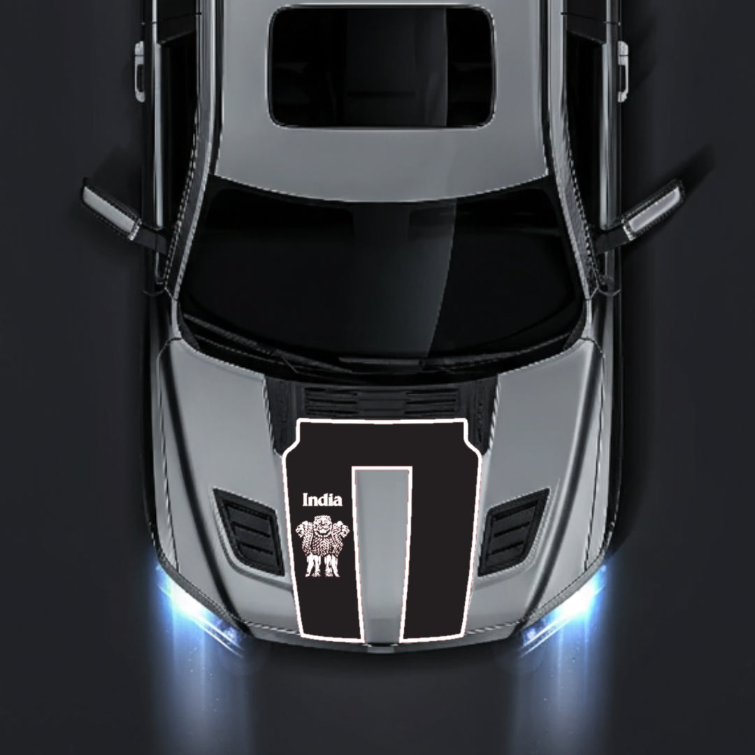 Hood Panel Decal/Sticker - India - Border Graphic Kit - For Dodge RAM 1500 2019-2025 - Premium Vinyl
