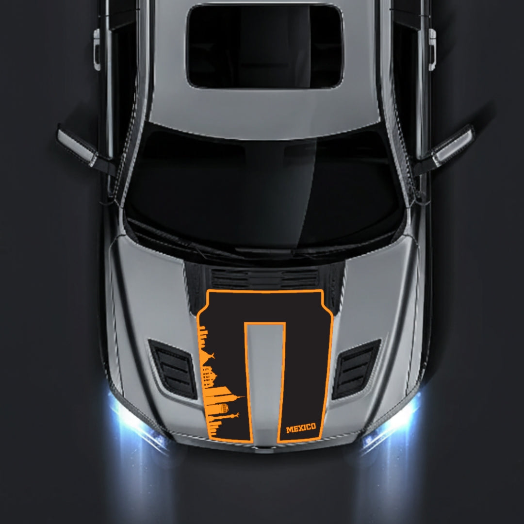 Hood Panel Decal/Sticker - Mexico Skyline - Border Graphic Kit - For Dodge RAM 1500 2019-2025 - Premium Vinyl