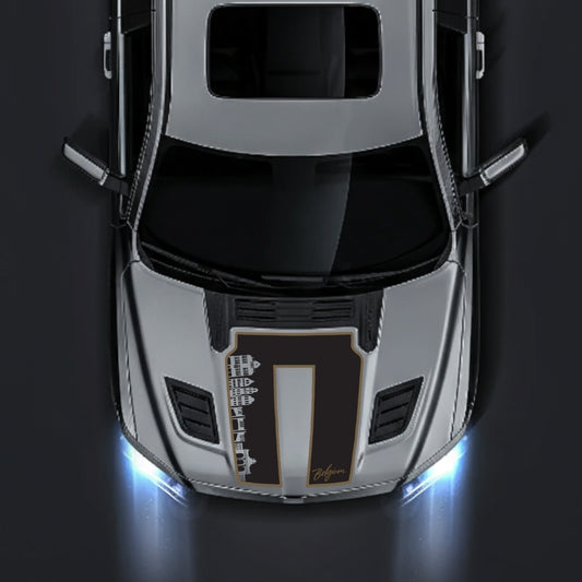 Performance Hood Panel Decal/Sticker - Belgium Skyline - Cut - Border Graphic Kit - For Dodge RAM 1500 2019-2025 - Premium Vinyl