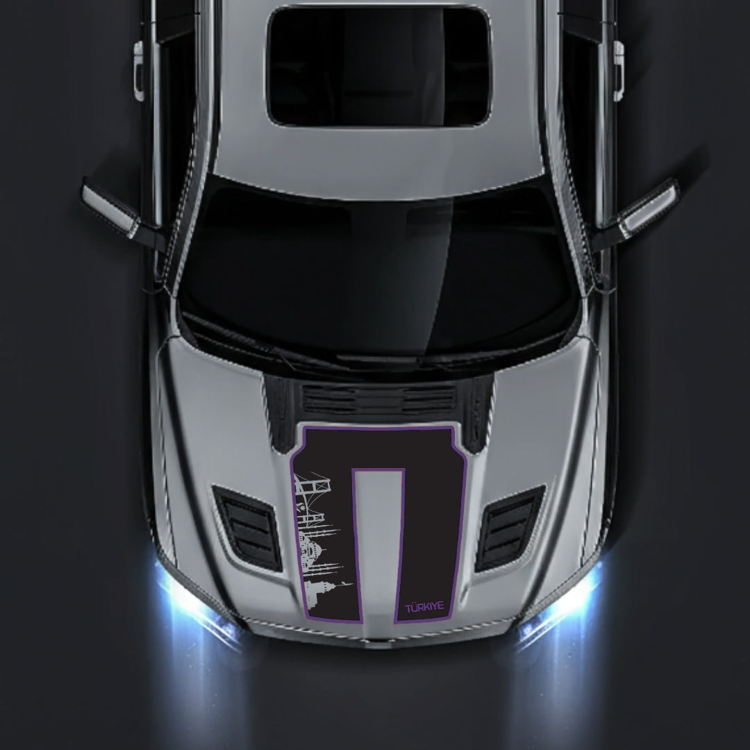 Hood Panel Decal/Sticker - Turkey Skyline - Cut - Border Graphic Kit - For Dodge RAM 1500 2019-2025 - Premium Vinyl