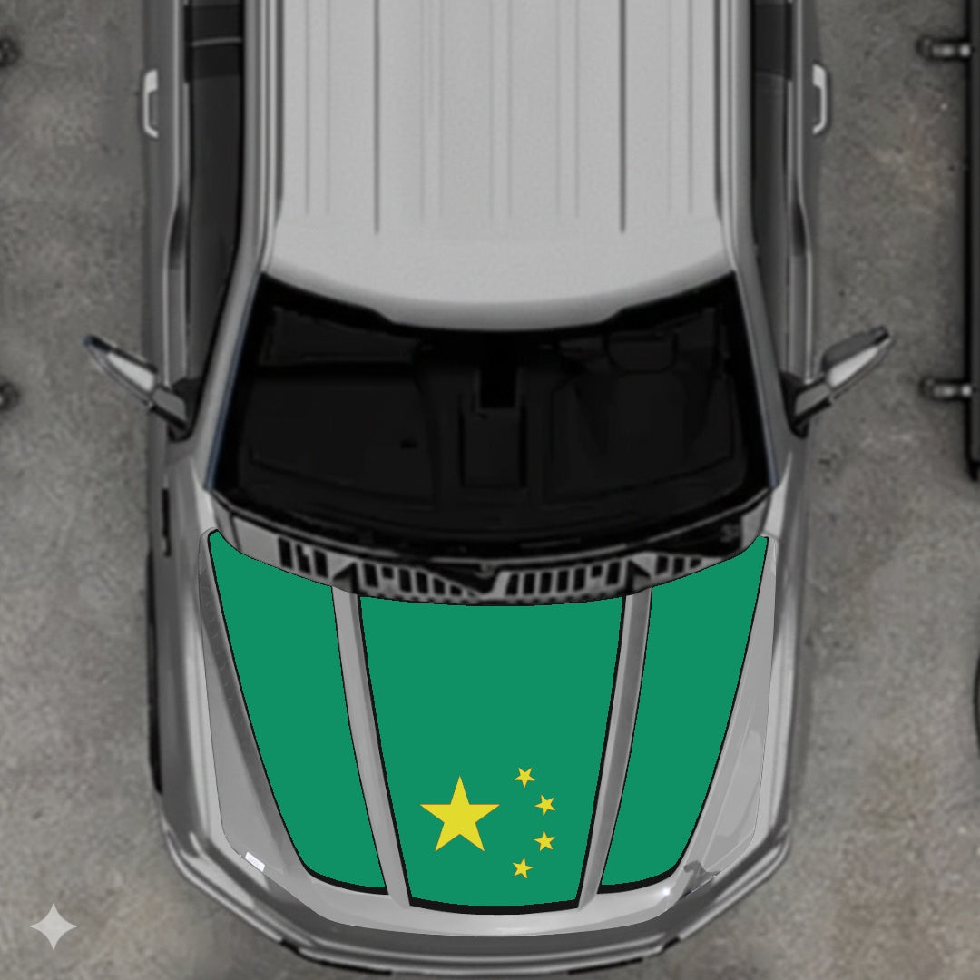 Hood Panel Decal/Sticker - China Flag - Border Graphic Kit - For Ford F-150 2020-2026 - Premium Vinyl