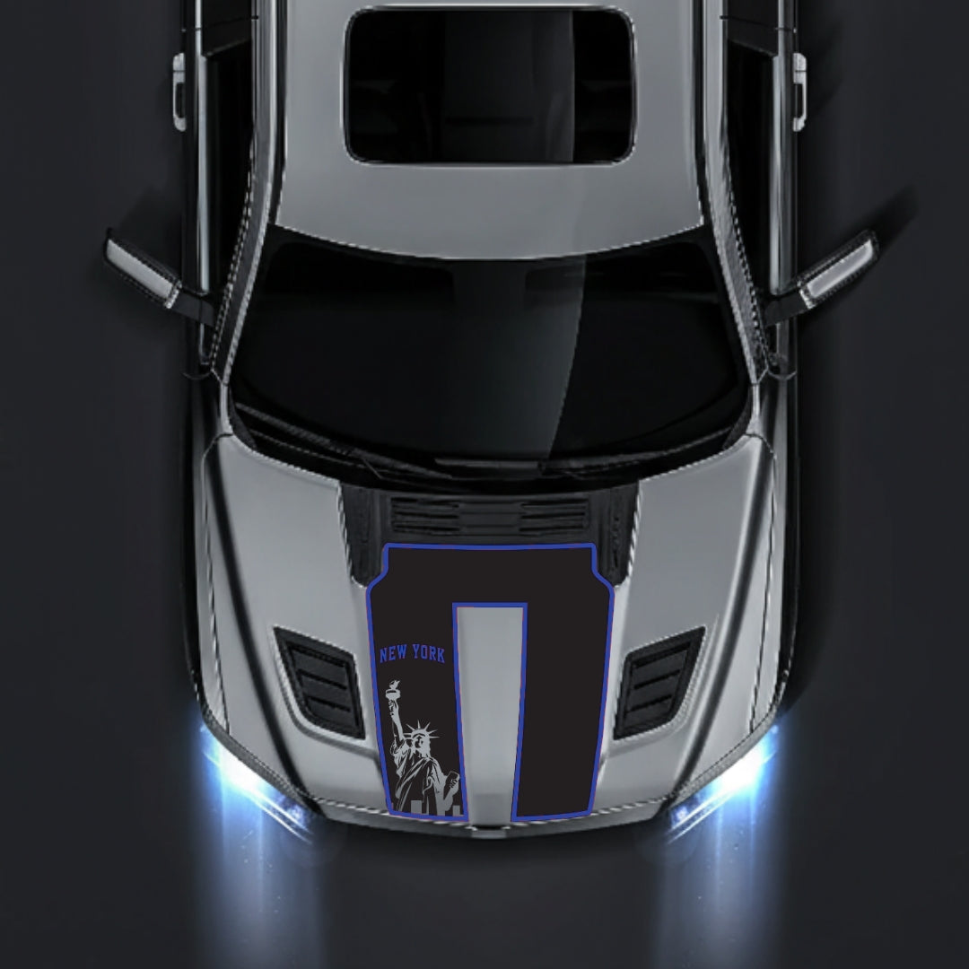 Hood Panel Decal/Sticker - New York - Cut - Border Graphic Kit - For Dodge RAM 1500 2019-2025 - Premium Vinyl