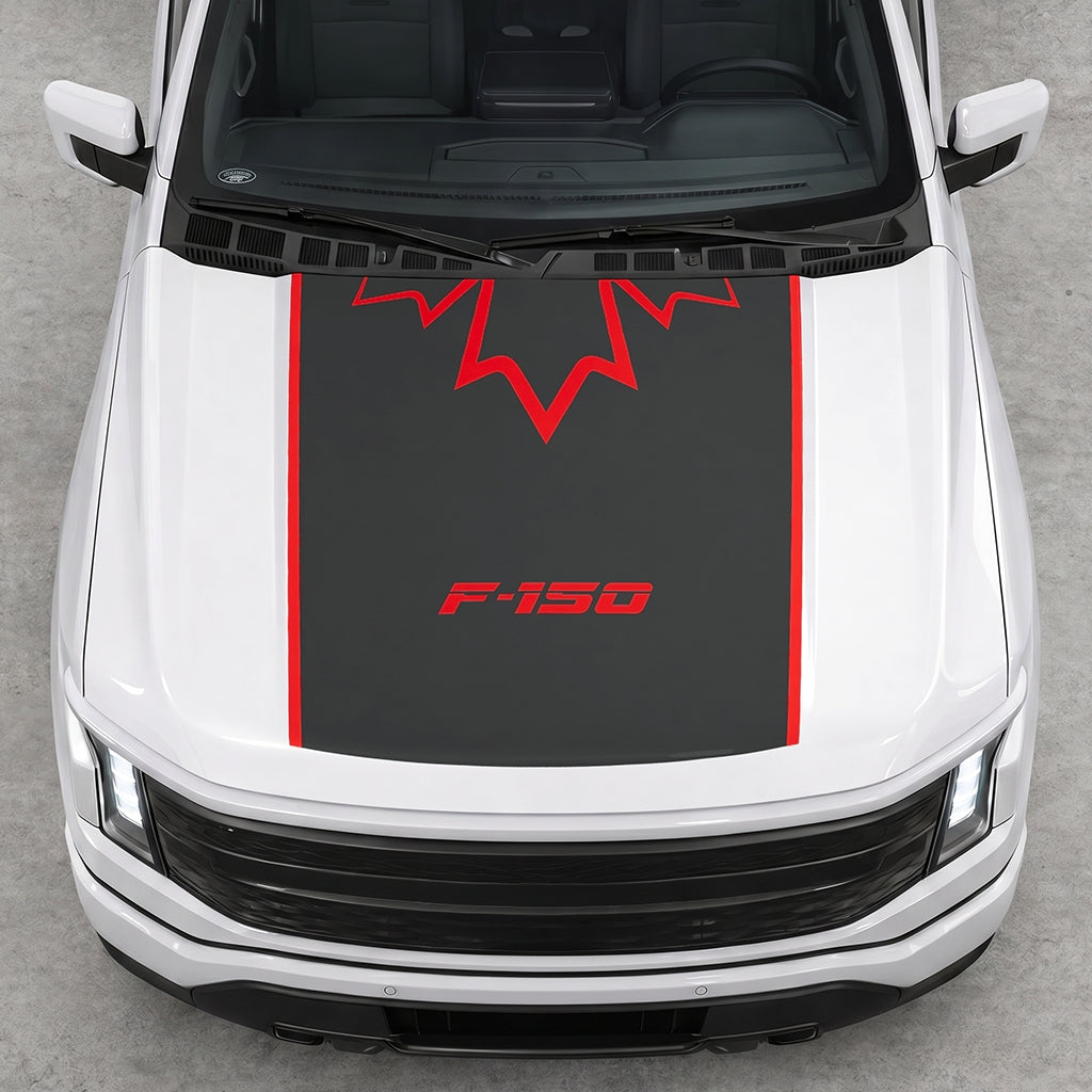 Hood Panel Decal/Sticker - Canada Upper Leaf Graphic Decal Graphic Kit - For Ford F-150 2015-2020 - Premium Vinyl
