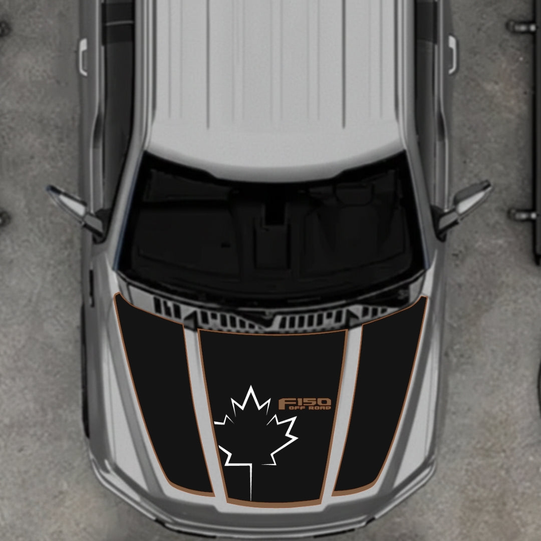 Hood Panel Decal/Sticker - Canada Style 3 Graphic Kit - For Ford F-150 2020-2026 - Premium Vinyl